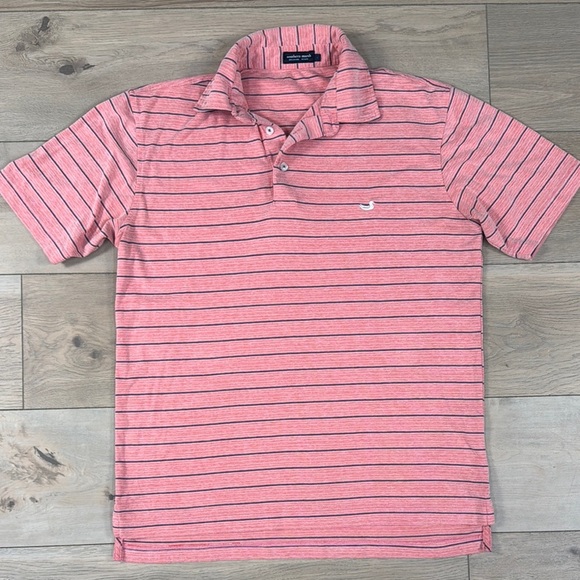Southern Marsh Men's Short Sleeve Pink Striped Berkeley Performance Polo Shirt - Picture 4 of 10